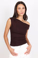 Campaign Chocolate Off Shoulder Ruched Top