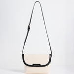 canvas leather trim crossbody bag