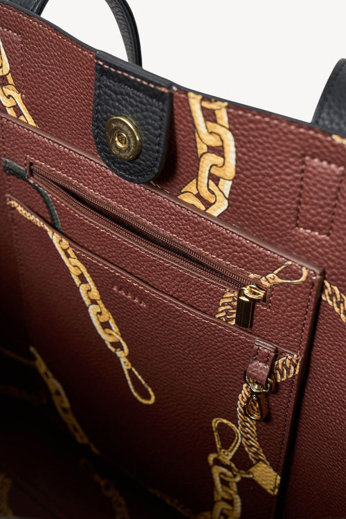 Black tote bag on a white background
