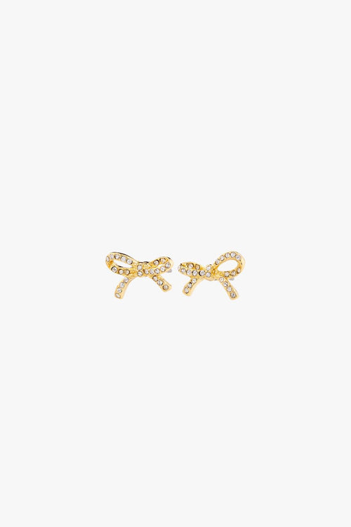 Gold bow earring 