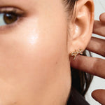 Gold bow earring 