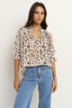 Certainty White Chocolate Animal Shirred Neck SS Top
