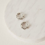 Chain Hoop Rhodium Earrings