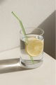 Green Straight Reuseable Pk 4 Glass Drinking Straws