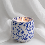 Blue Splash Glazed Ceramic Soy Wax Candle