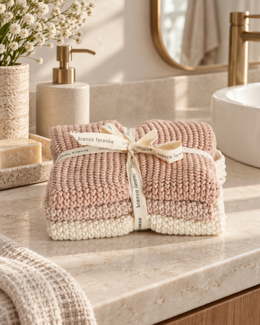 Textured Lavette Set of 3 Petal Wash Cloths