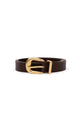 Chocolate Gold Buckle Leather Belt
