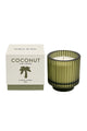 Coconut Green Ribbed 130g Glass Soy Wax Candle