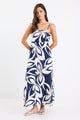 Citizen Navy Cutout Print Strappy Maxi Dress