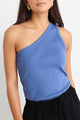 Celestial Mid Blue Rib One Shoulder Tank