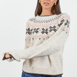 Climate Oat Fairisle Detail Mock Neck Jumper
