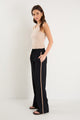 Confidant Black Side Stripe Crepe Wide Pants