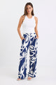 Metropolitan Navy Cutout Print Wide Leg Pants