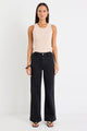 Zoey Black Denim High Rise Wide Leg Pocket Jean