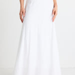 Lagos White Linen Floaty Bias Cut Maxi Skirt