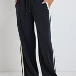 Townie Black Stripe Side Tape Wide Leg Pants