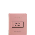 Pink book titled 'The Little Guide to Coco Chanel' on a white background