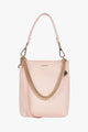 Coco Blush Leather Bucket Bag with Gold Chain