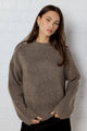 Cocoon Mocha Relaxed Knit Mock Neck Jumper