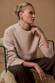 Cocoon Stone Relaxed Knit Mock Neck Jumper