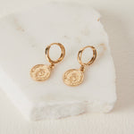 Coin Huggie Gold Earrings