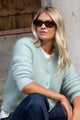Compound Sea Foam Mohair Blend Crewneck Cardigan