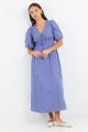Confide Blue Stripe Deep V Maxi Dress