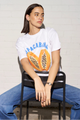 Copacabana White Fruit Print Oversized Tee