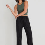 Cruise Black Linen Tapered Jogger WW Pants Among the Brave   