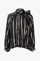 Just Bow With It Black Silver Blouse