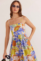 Dahlia Tropical Empire Poplin Midi Dress