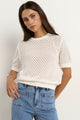 Dapple Ivory Boxy Knit Lace Tee