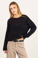 Dawn Black Crochet Knit Jumper