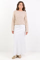 Summit White Linen Blend Tie Waist Bias Maxi Skirt