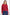 Woman wearing a red sweater and blue jeans on a white background