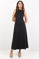 Define Black Panelled Sleeveless Maxi Dress