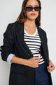 Dock Black Ramie Rolled Sleeve Blazer