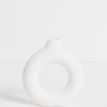 donut white vase decor