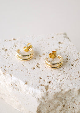 Double Loop Gold Earrings