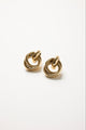 Double Thick Circle Gold Stud Earrings