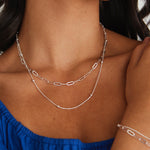 Double Link Chain Silver Necklace ACC Jewellery Georgia Mae   