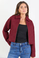 Dune Burgundy Boucle Zip Front Jacket