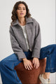 Dune Charcoal Boucle Zip Front Jacket