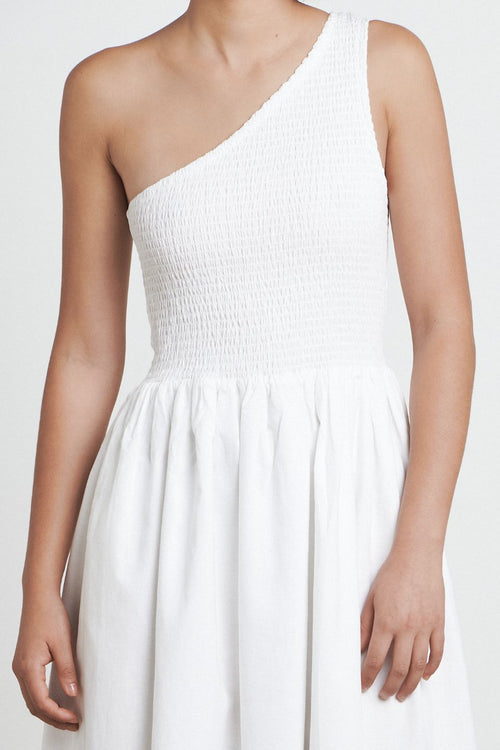 The Assymetrical White Maxi Dress WW Dress Bare   