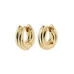 Edea Recycled Chunky Gold Plated EOL Huggie Hoop Earrings