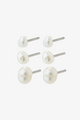 Edil Fresh Water Pearl 3 in 1 Set Stud Earrings