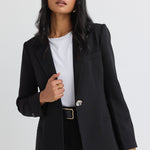 Enough Black Textured Fitted Blazer