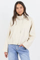 Ensemble Putty Faux Leather Funnel Neck Zip Through Bomber Jacket