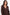 Woman wearing a brown cardigan on a white background