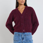 Essence Burgundy Knit Cardigan